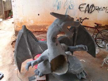 The reinforced grey shell with both wings attached before painting.
