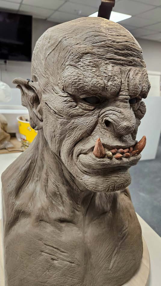 The raw unpainted cast of the bust ready for seam cleanup and priming.